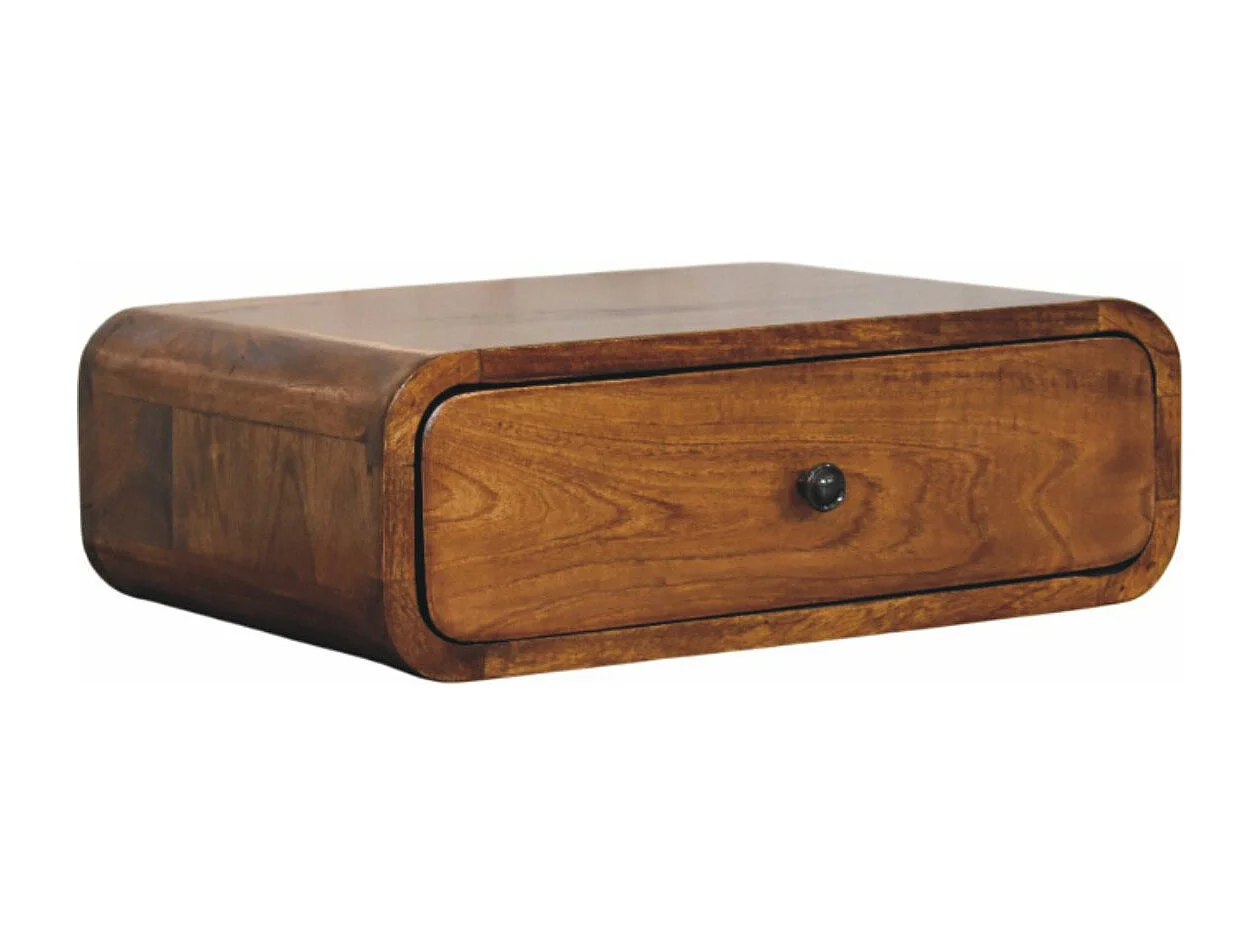 Artisan Furniture Avora wandgemonteerd nachtkastje met 1 lade in honingkaramel van massief hout