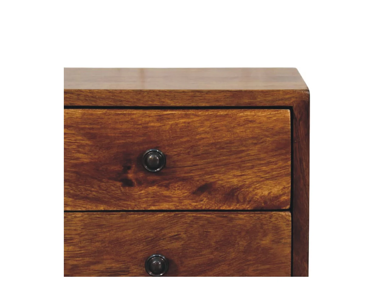 Artisan Furniture Table de nuit murale Solis 2 tiroirs en bois massif finition châtaignier