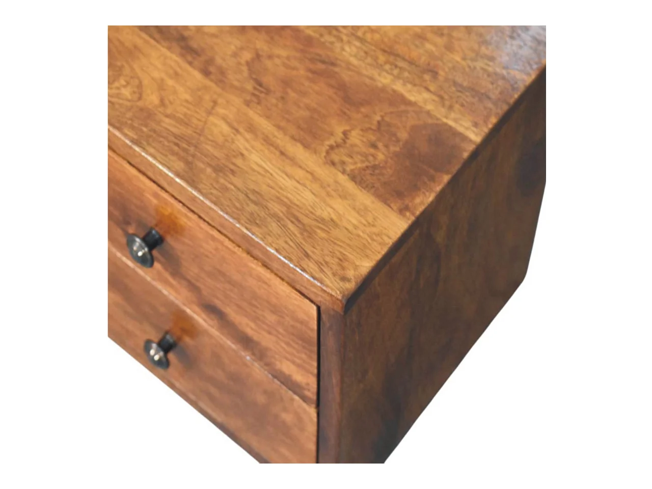 Artisan Furniture Table de nuit murale Solis 2 tiroirs en bois massif finition châtaignier