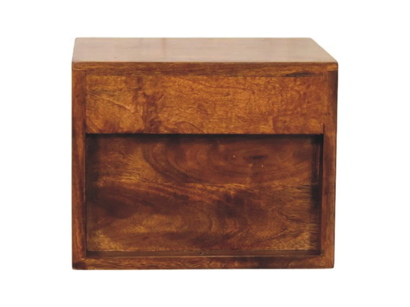 Artisan Furniture Table de nuit murale Solis 2 tiroirs en bois massif finition châtaignier