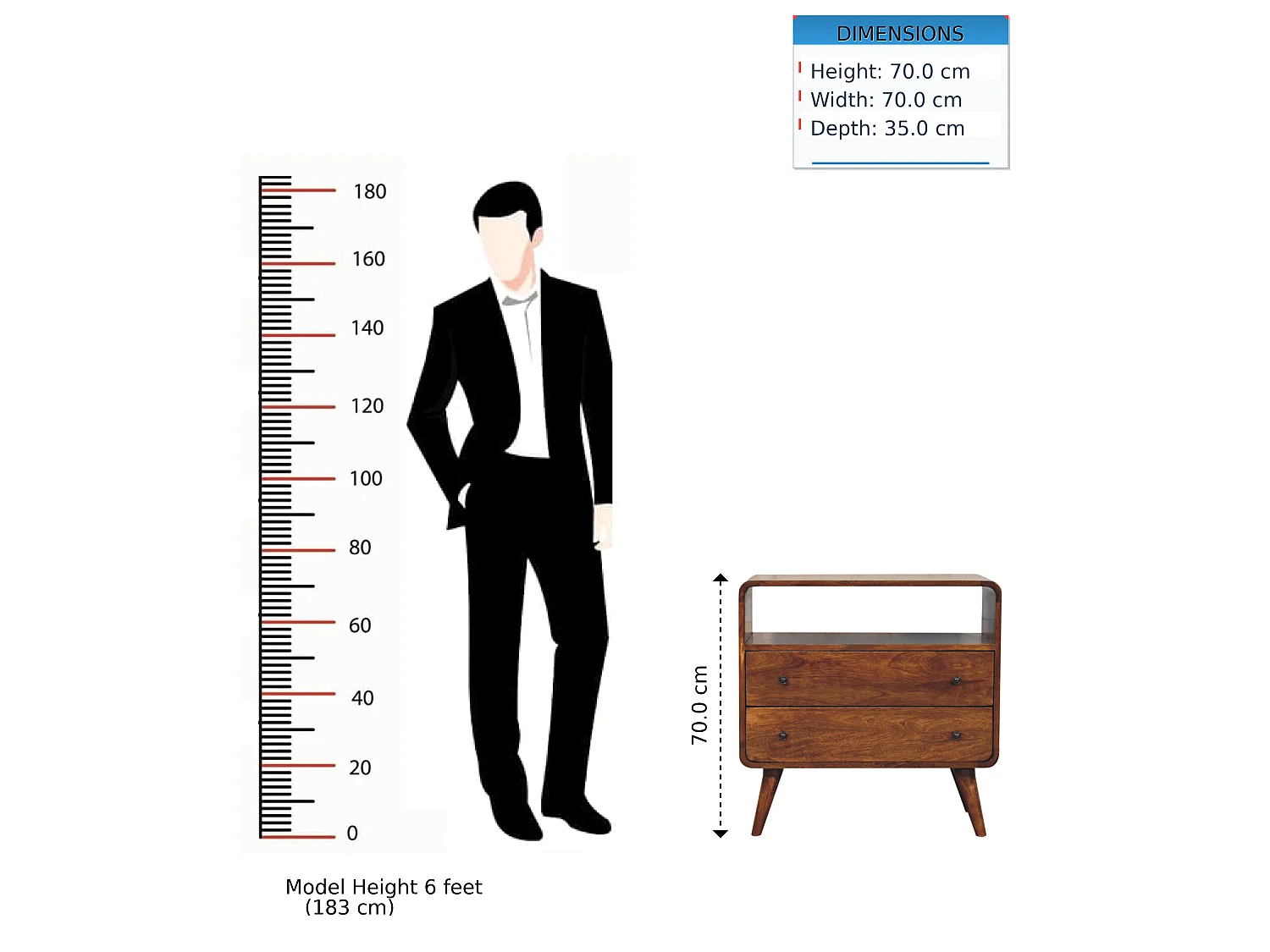 Artisan Furniture Console courbée Nordic Charm en bois massif