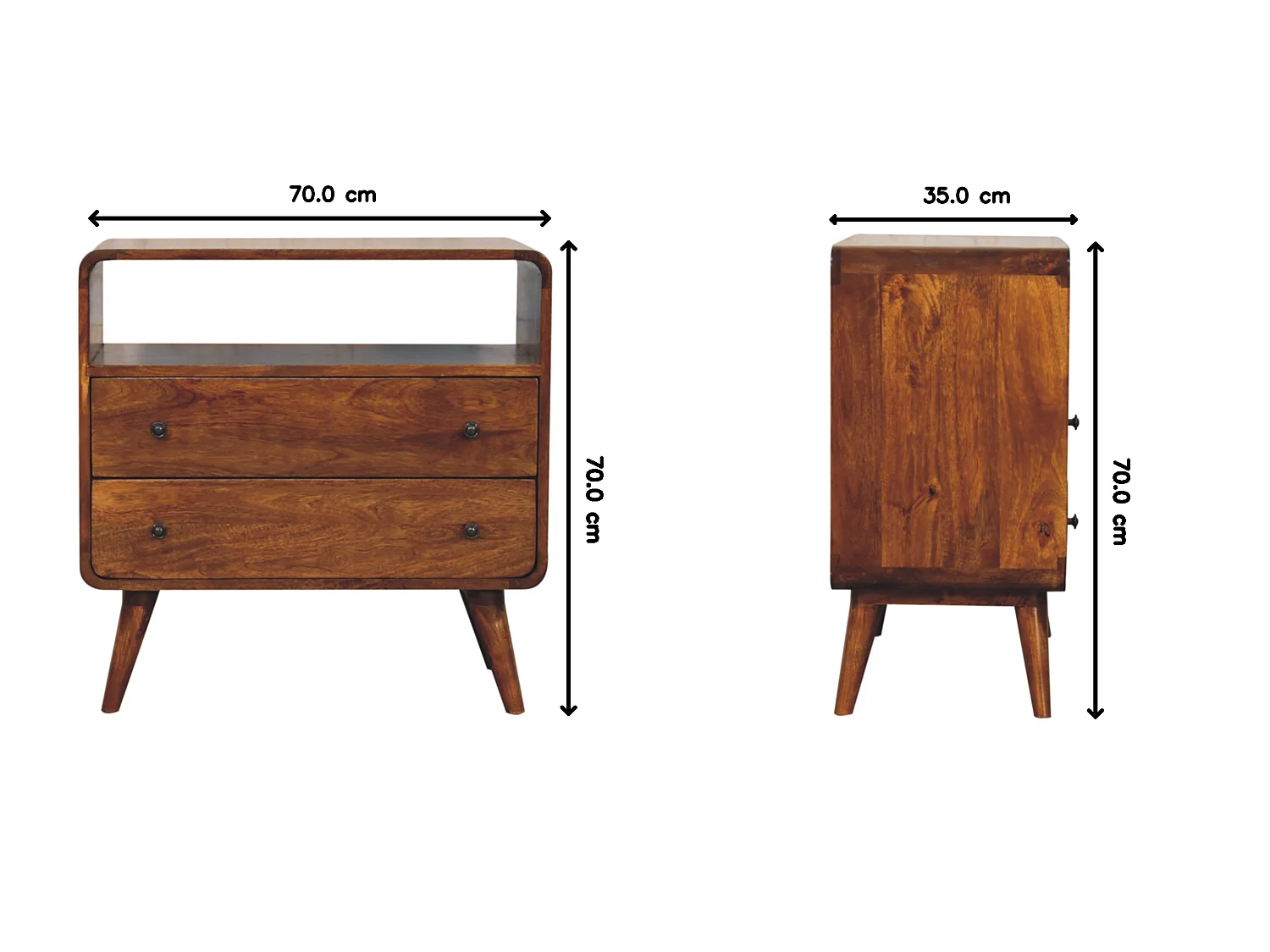 Artisan Furniture Console courbée Nordic Charm en bois massif