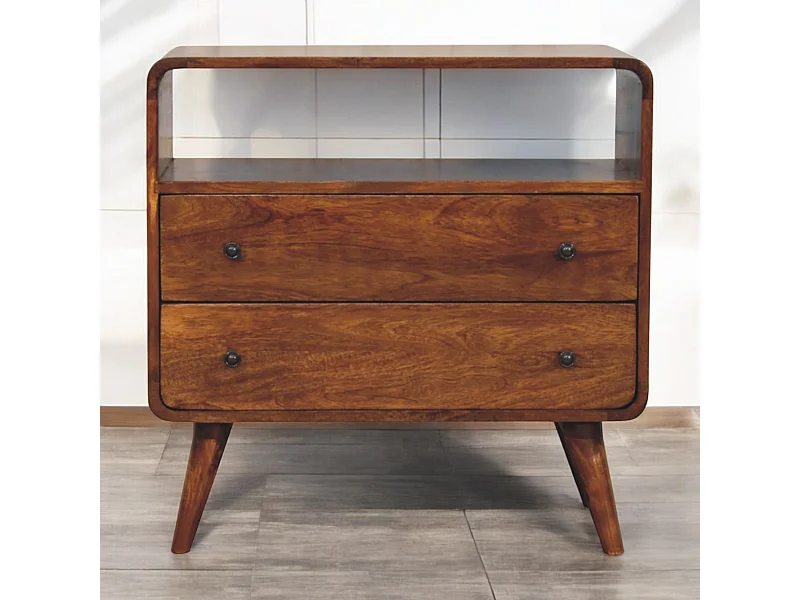Artisan Furniture Console courbée Nordic Charm en bois massif
