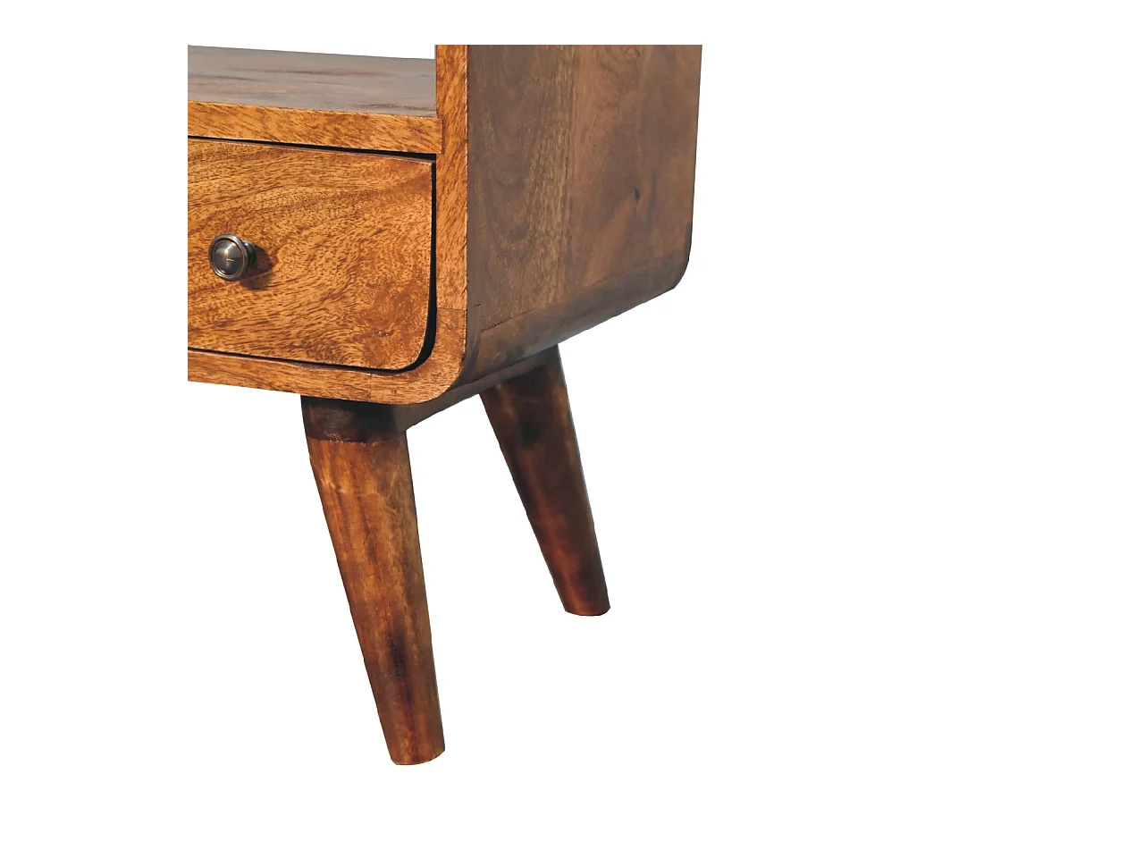 Artisan Furniture Mini mobile TV curvo in legno massello color castagno