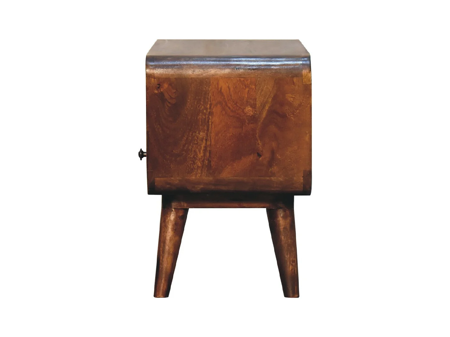 Artisan Furniture Mini mobile TV curvo in legno massello color castagno