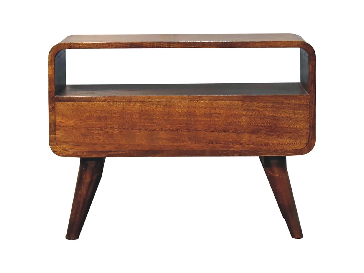 Artisan Furniture Mini mobile TV curvo in legno massello color castagno