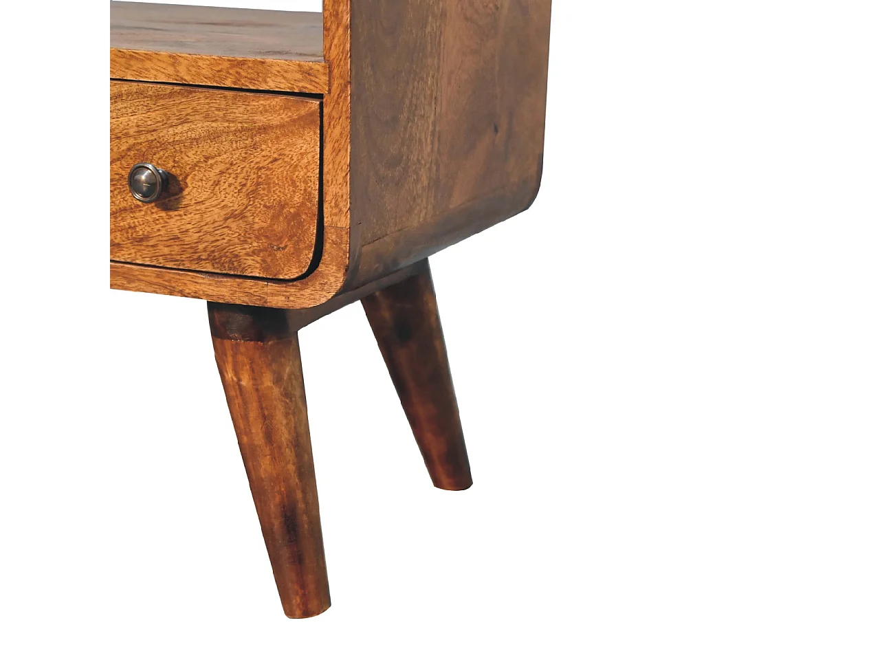 Artisan Furniture Mini gebogen tv-meubel van massief kastanjehout