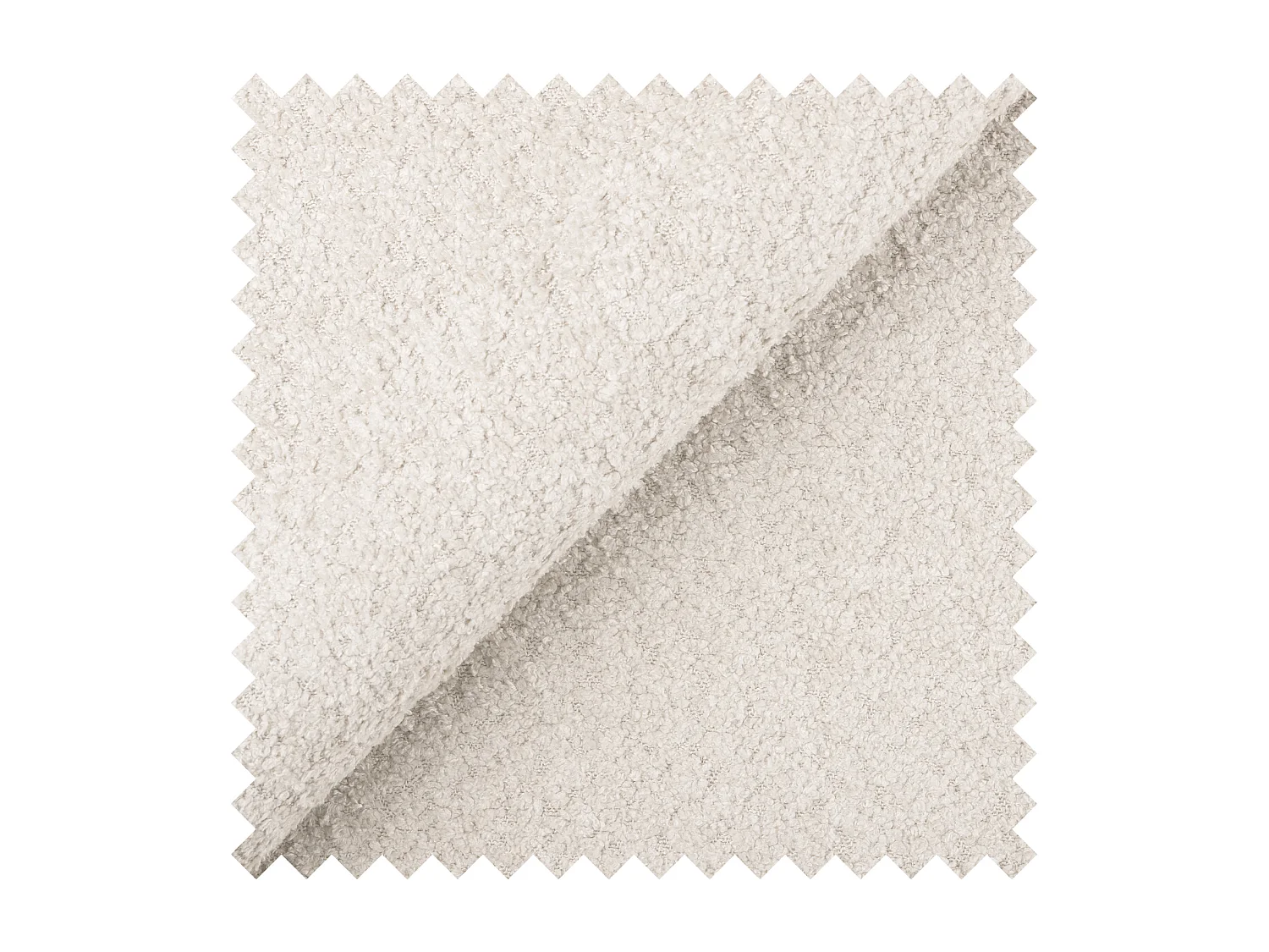 Lit continental - 160x200 cm - en tissu bouclé crème - CLOUDY II