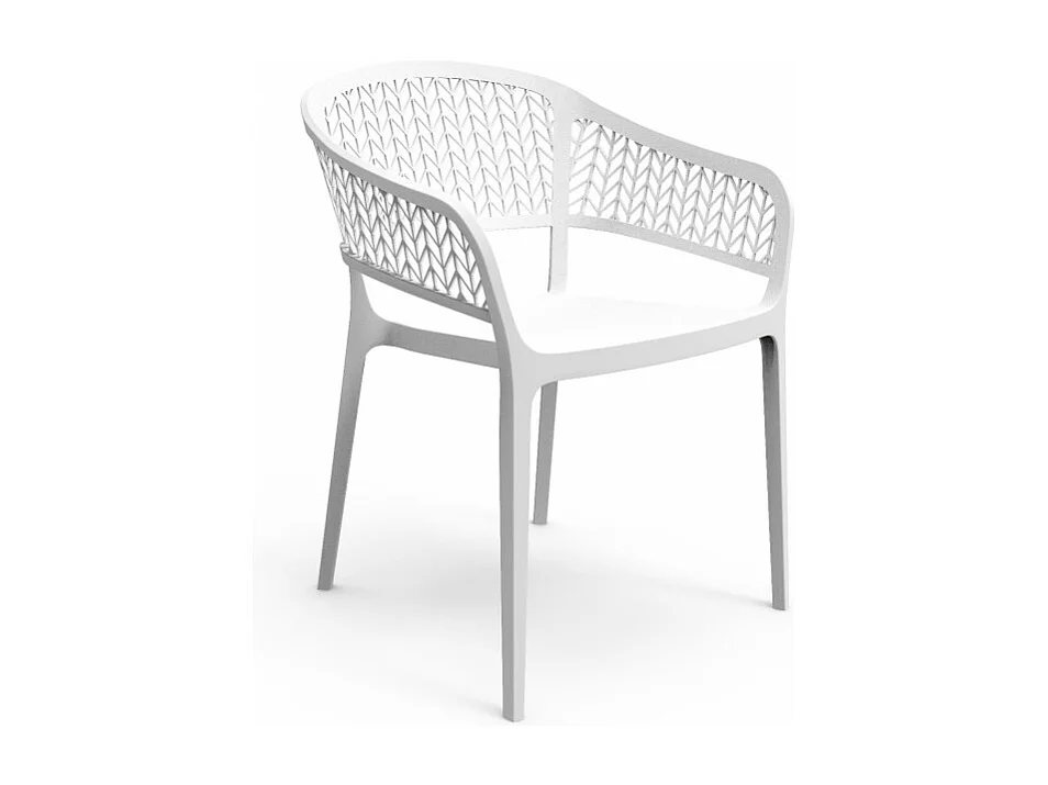 Lot de 10 chaises de jardin empilables en résine coloris blanc - Longueur 59 x Profondeur 56 x Hauteur 79 cm