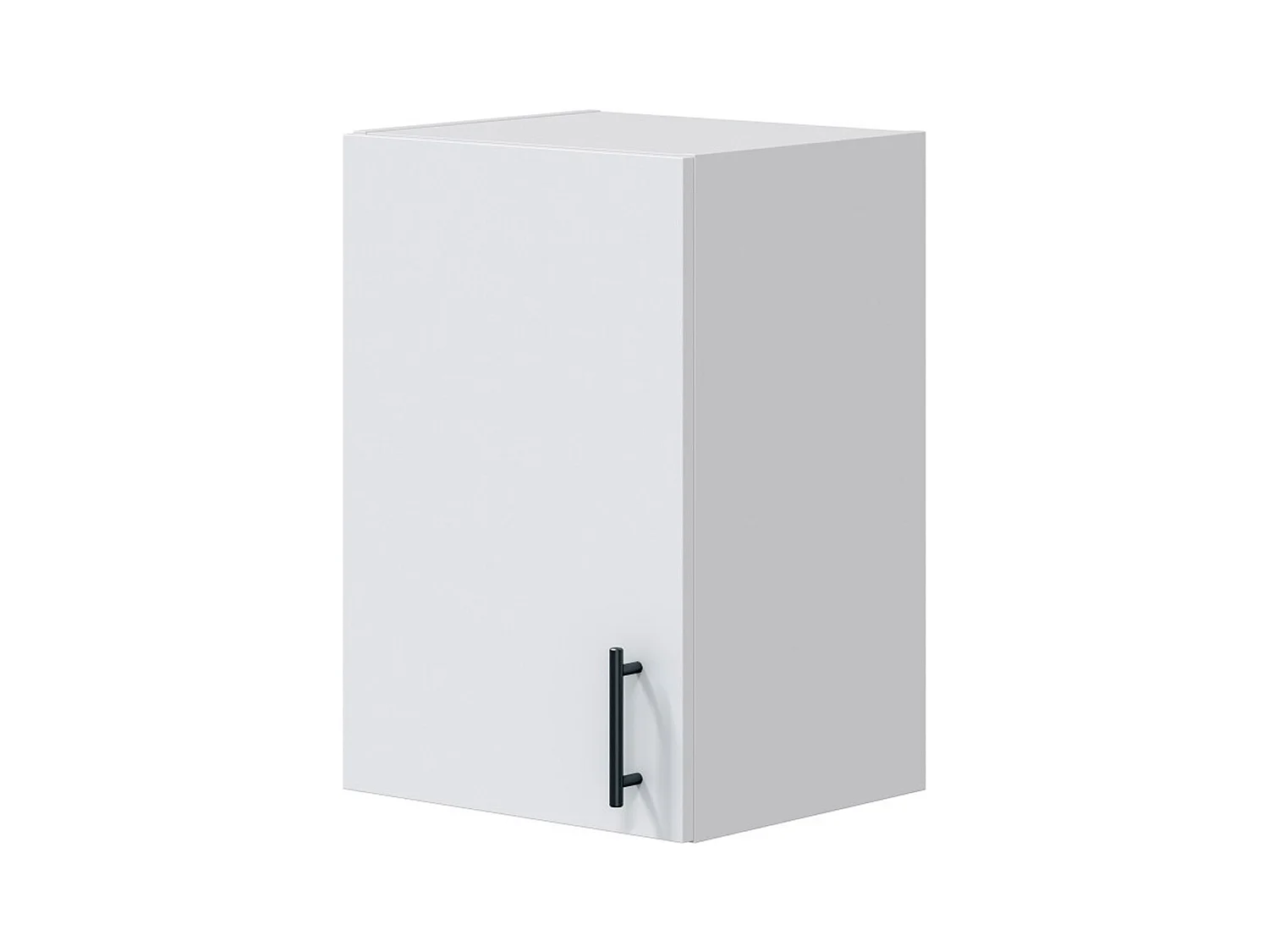 Meuble à suspendre, meuble haut de cuisine mural avec 1 porte coloris blanc brillant - hauteur 59 x longueur 40 x profondeur 34 cm