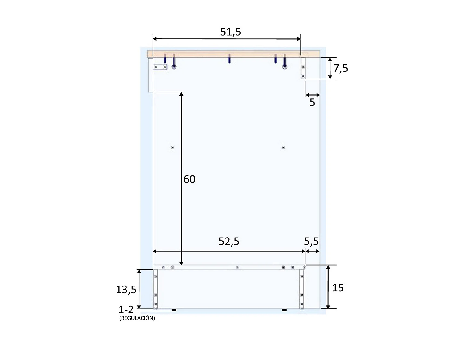 Meuble bas de cuisine avec plan de travail pour four coloris blanc brillant /chêne canadien - hauteur 90 x longueur 60 x profondeur 60 cm