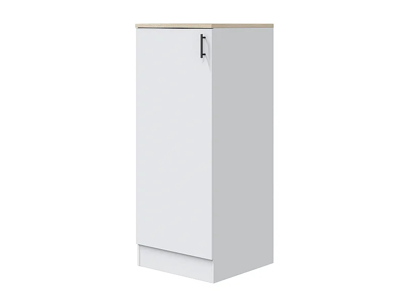 Colonne armoire de cuisine avec 1 porte coloris blanc brillant/chêne canadien- hauteur 148 x longueur 60 x profondeur 60 cm