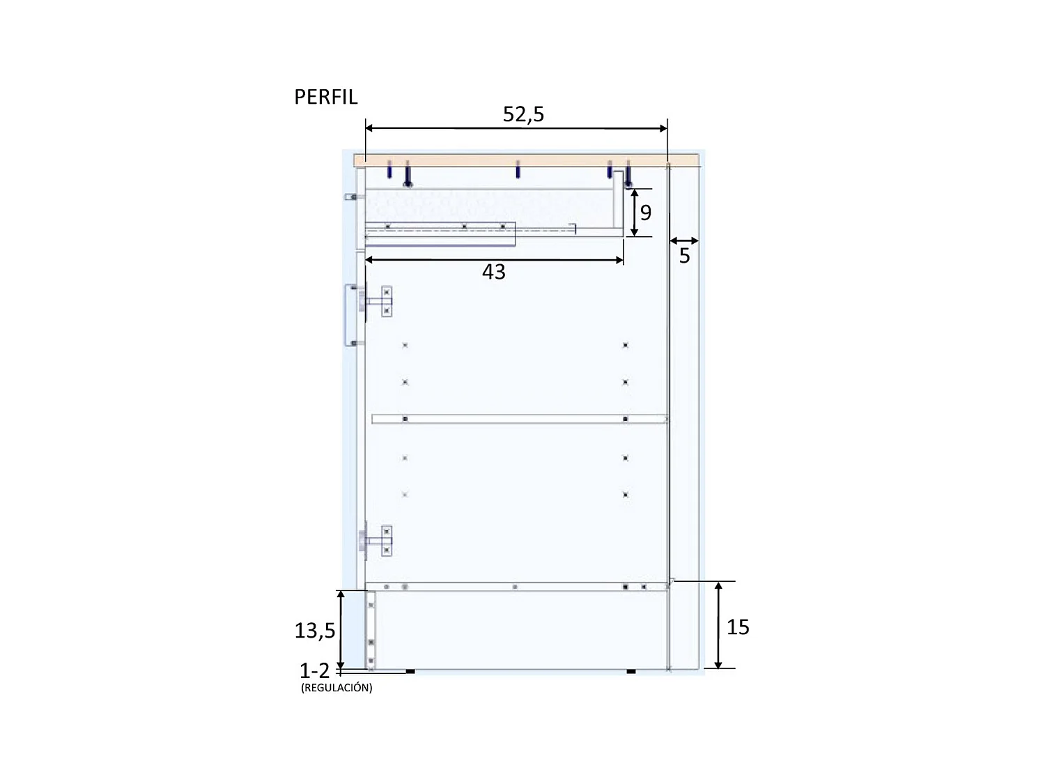 Meuble bas de cuisine avec plan de travail , 1 porte + 1 tiroir coloris blanc brillant /chêne canadien - hauteur 90 x longueur 40 x profondeur 60 cm