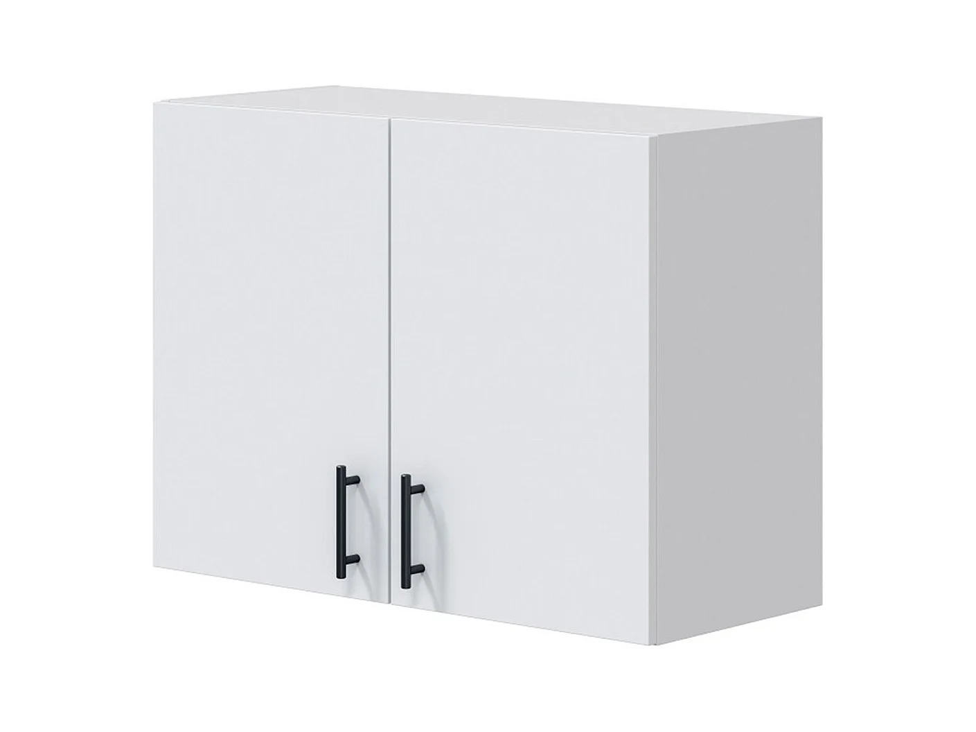 Meuble à suspendre, meuble haut pour cuisine avec 2 portes coloris blanc brillant - hauteur 59 x longueur 80 x profondeur 34 cm