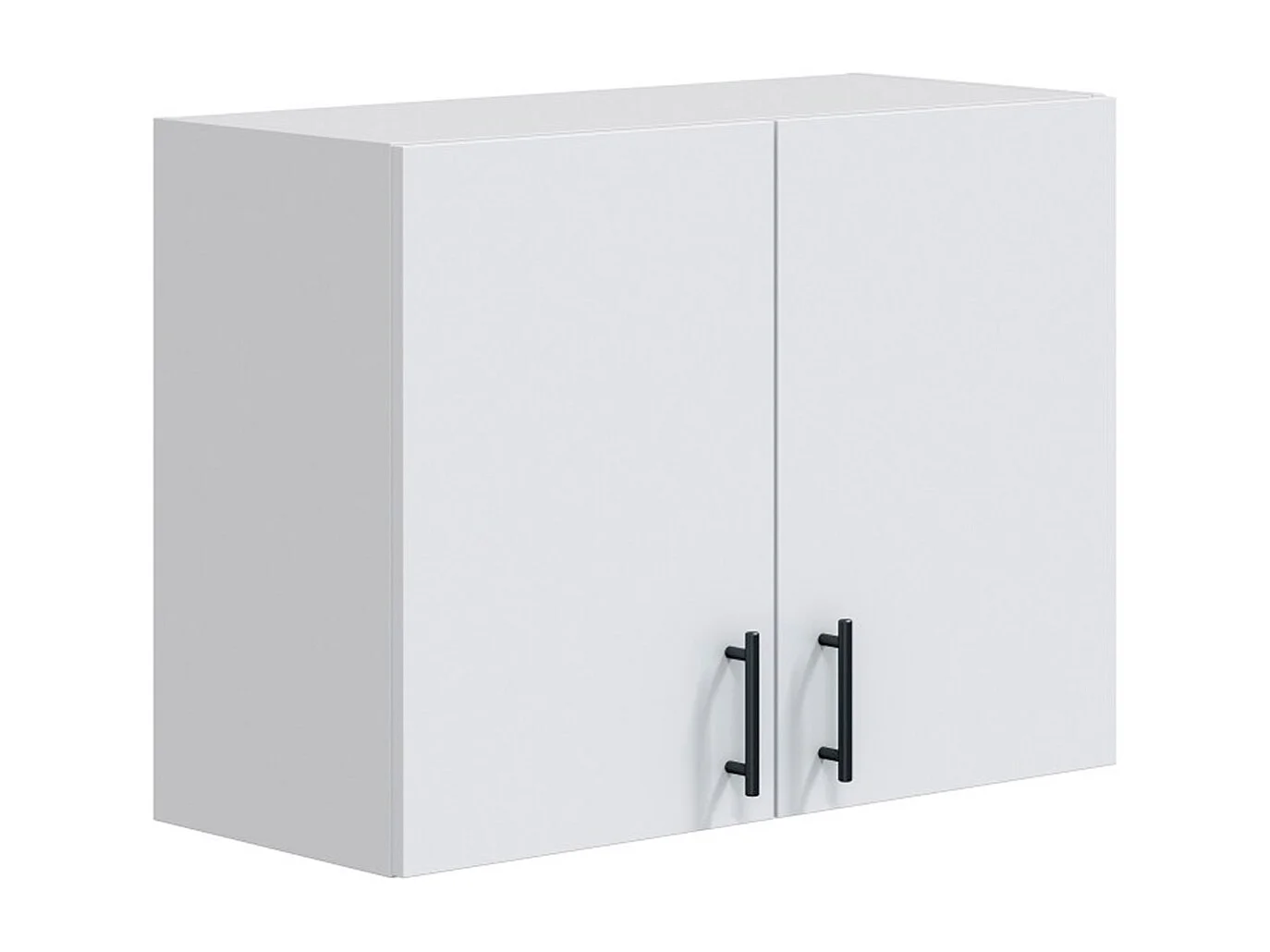 Meuble à suspendre, meuble haut pour cuisine avec 2 portes coloris blanc brillant - hauteur 59 x longueur 80 x profondeur 34 cm