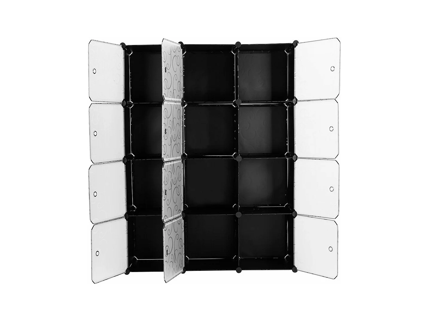 Armadio Armadietto Mobiletto Modulare Quadrato Nero con 12 Scomparti Per Ufficio Casa Componibile Modulabile