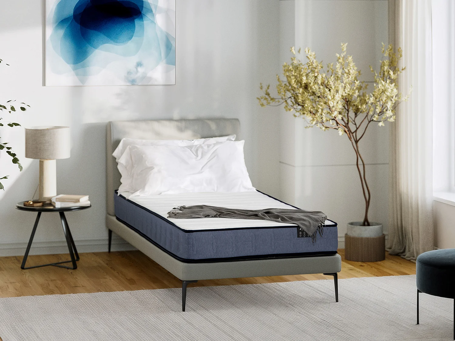 Madrass 90 x 190 cm med individuellt packade resårer tjockl. 19 cm - DAYNI från YSMÉE