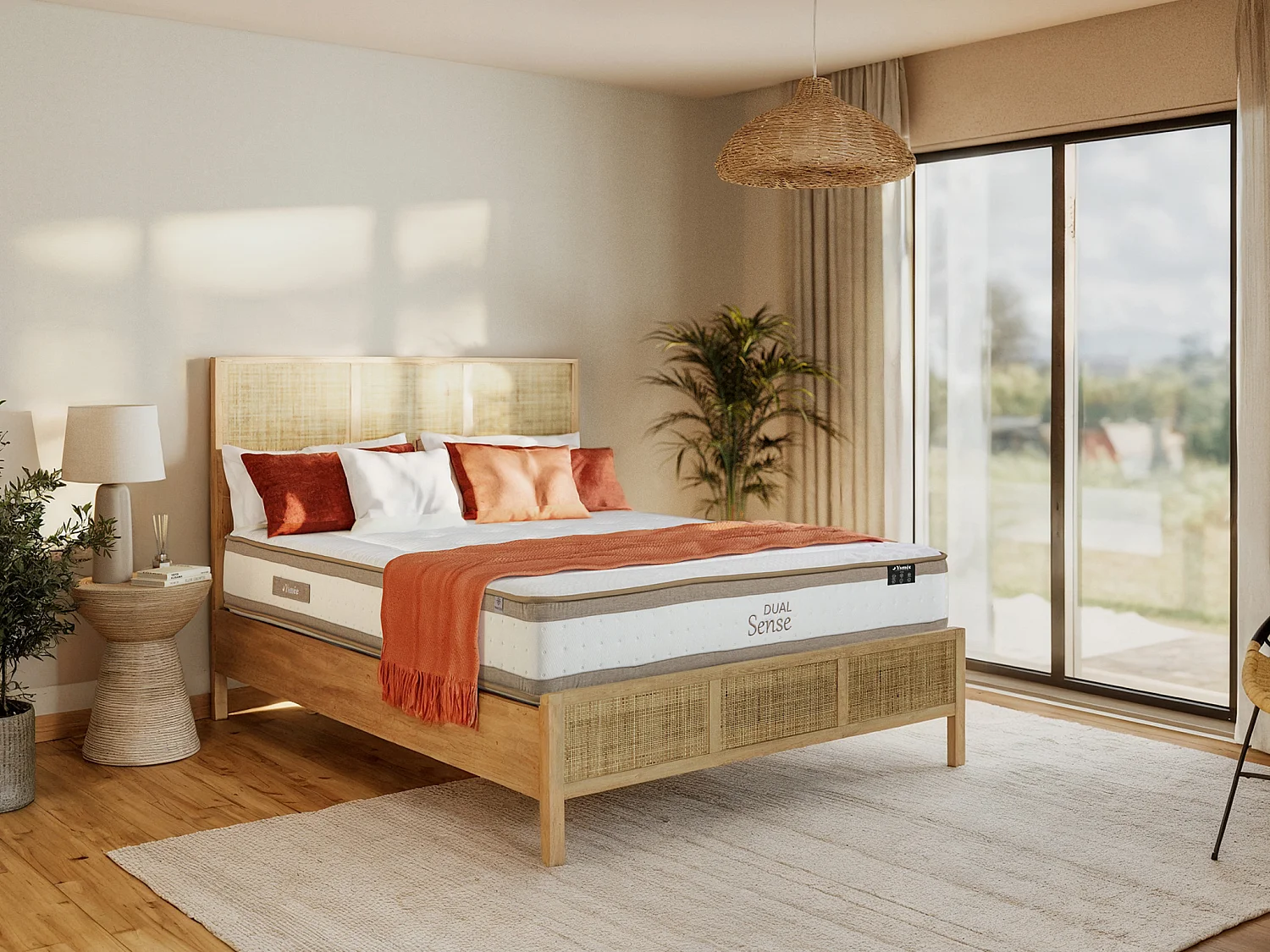 Matelas 180 x 200 cm hybride ressorts ensachés 7 zones et mousse à mémoire de forme ép.28cm - MEYANI de YSMÉE