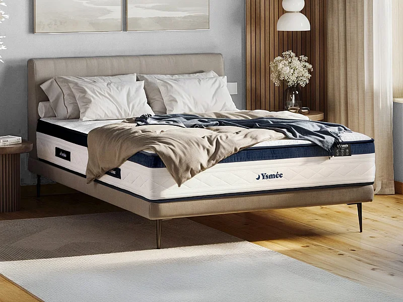 Matelas 180 x 200 cm ressorts ensachés 5 zones coutil rafraichissant ép.28cm - KOROVOU de YSMÉE