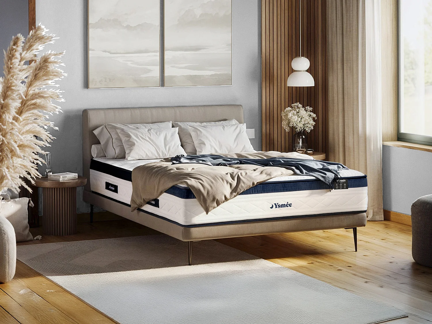 Matelas 180 x 200 cm ressorts ensachés 5 zones coutil rafraichissant ép.28cm - KOROVOU de YSMÉE