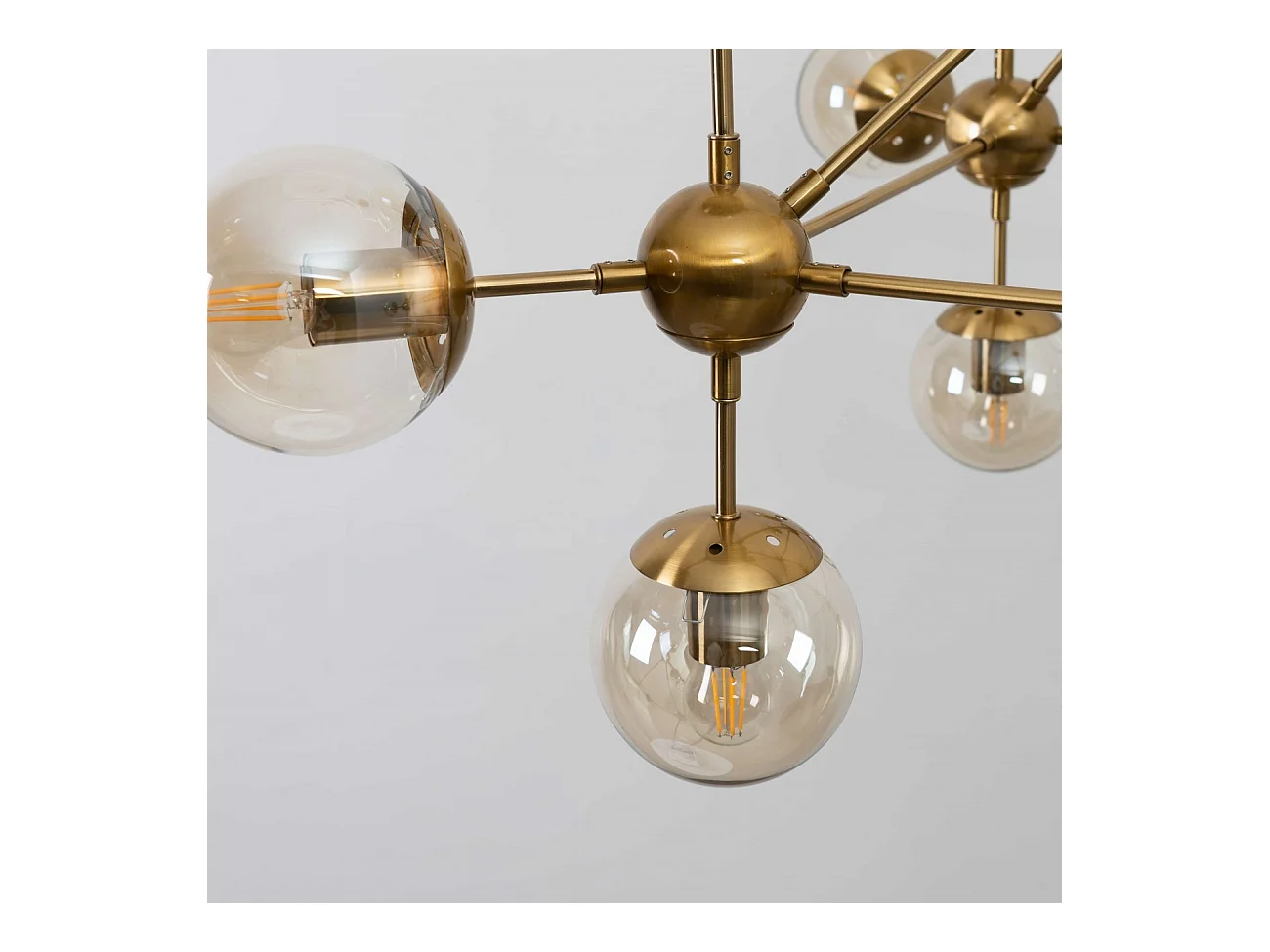 Grande suspension dorée à 12 sphères - Carolyn