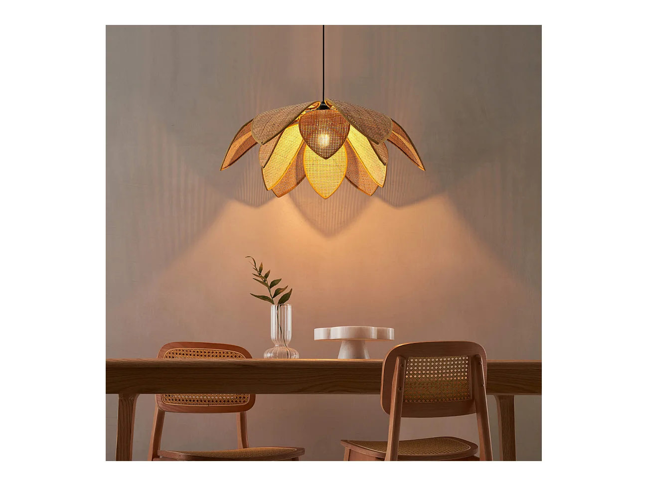 Suspension tendance en rotin tressé - Mariella