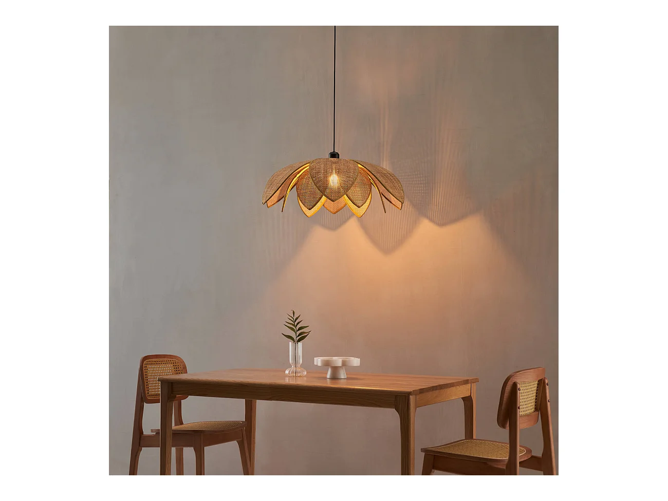 Suspension tendance en rotin tressé - Mariella