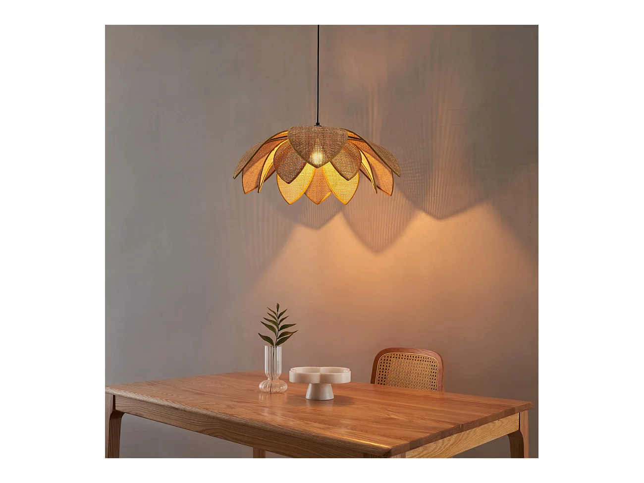 Suspension tendance en rotin tressé - Mariella