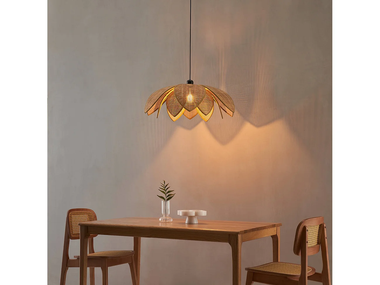 Suspension tendance en rotin tressé - Mariella