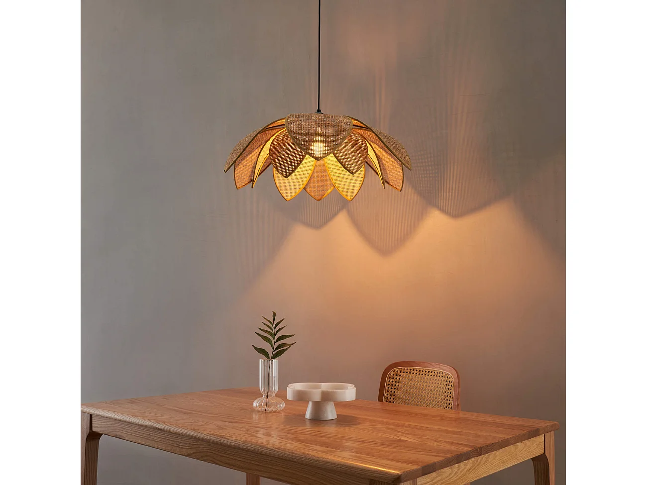 Suspension tendance en rotin tressé - Mariella