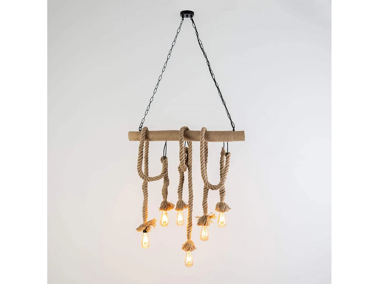 Suspension vintage bambou et 6 cordes  - Zephyr