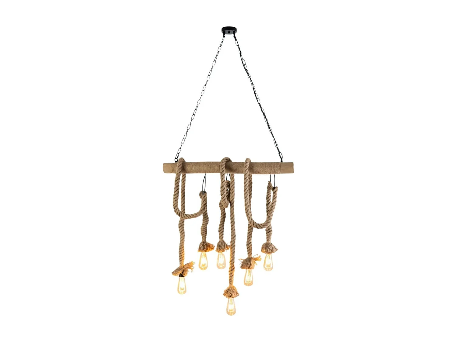 Suspension vintage bambou et 6 cordes  - Zephyr