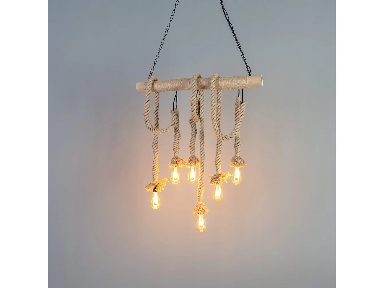 Suspension vintage bambou et 6 cordes  - Zephyr