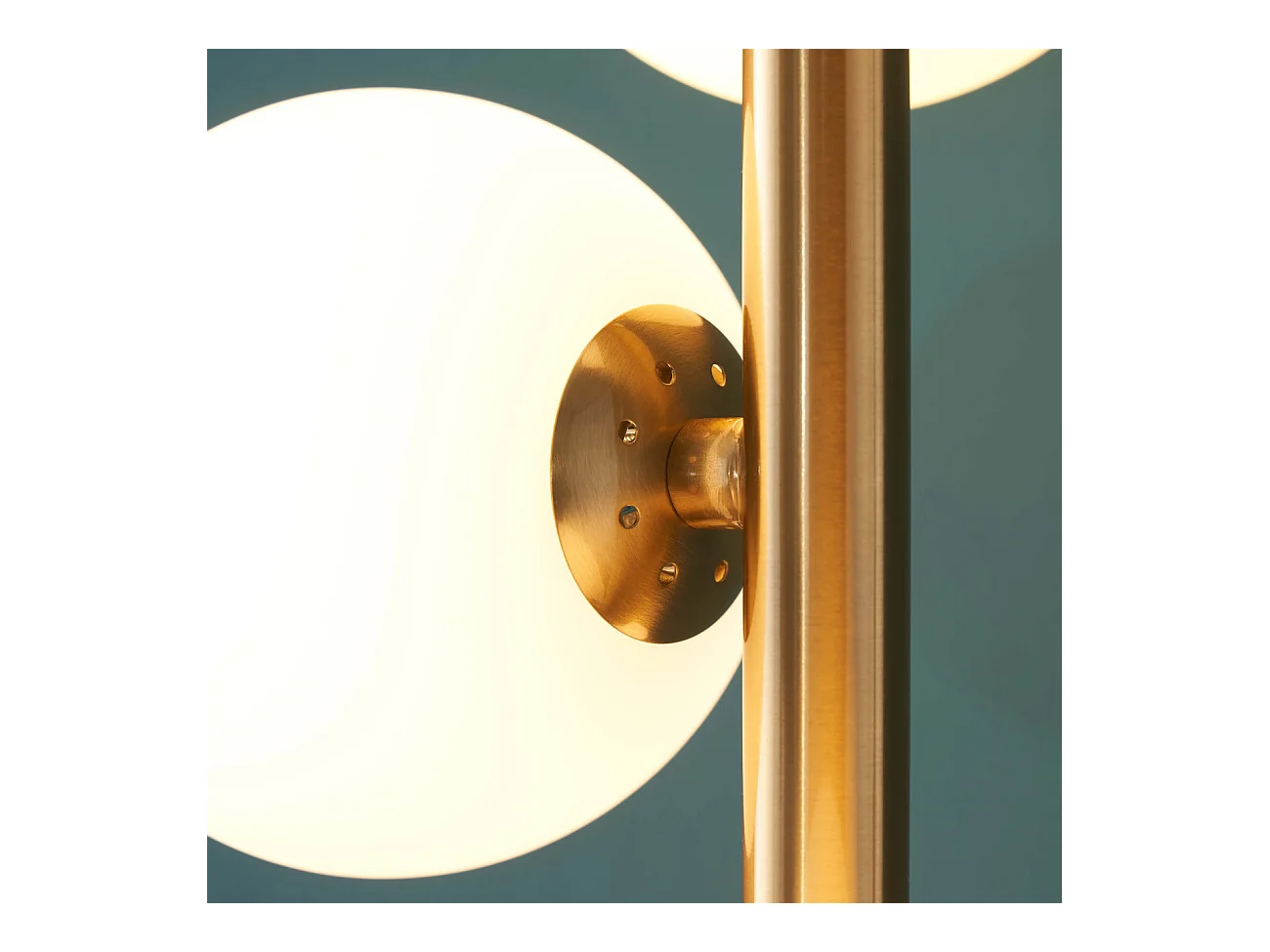 Suspension verticale métal doré verre blanc - Marbella