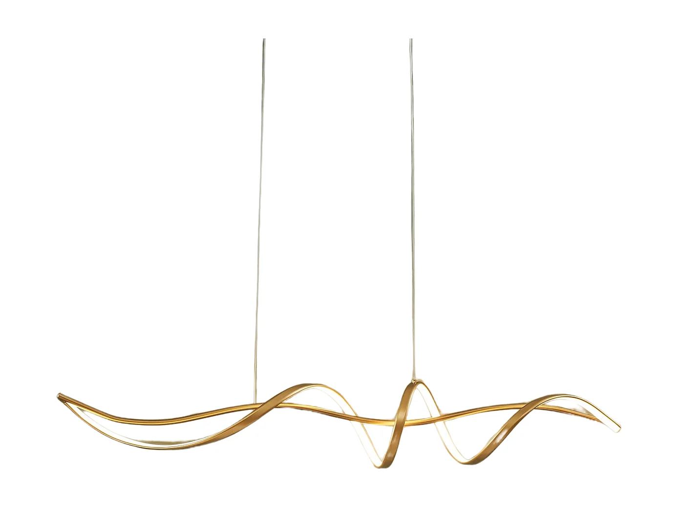 Grande suspension spirale dorée 120 cm de long - Lybella