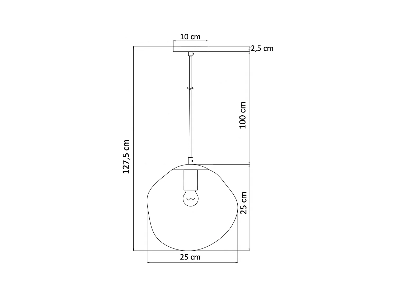 Suspension contemporaine à fossettes en verre ambré - Nourot