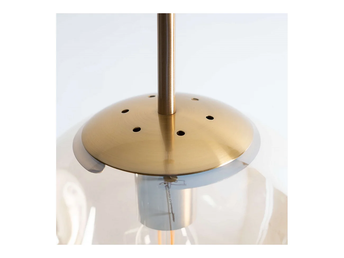 Suspension contemporaine à fossettes en verre ambré - Nourot