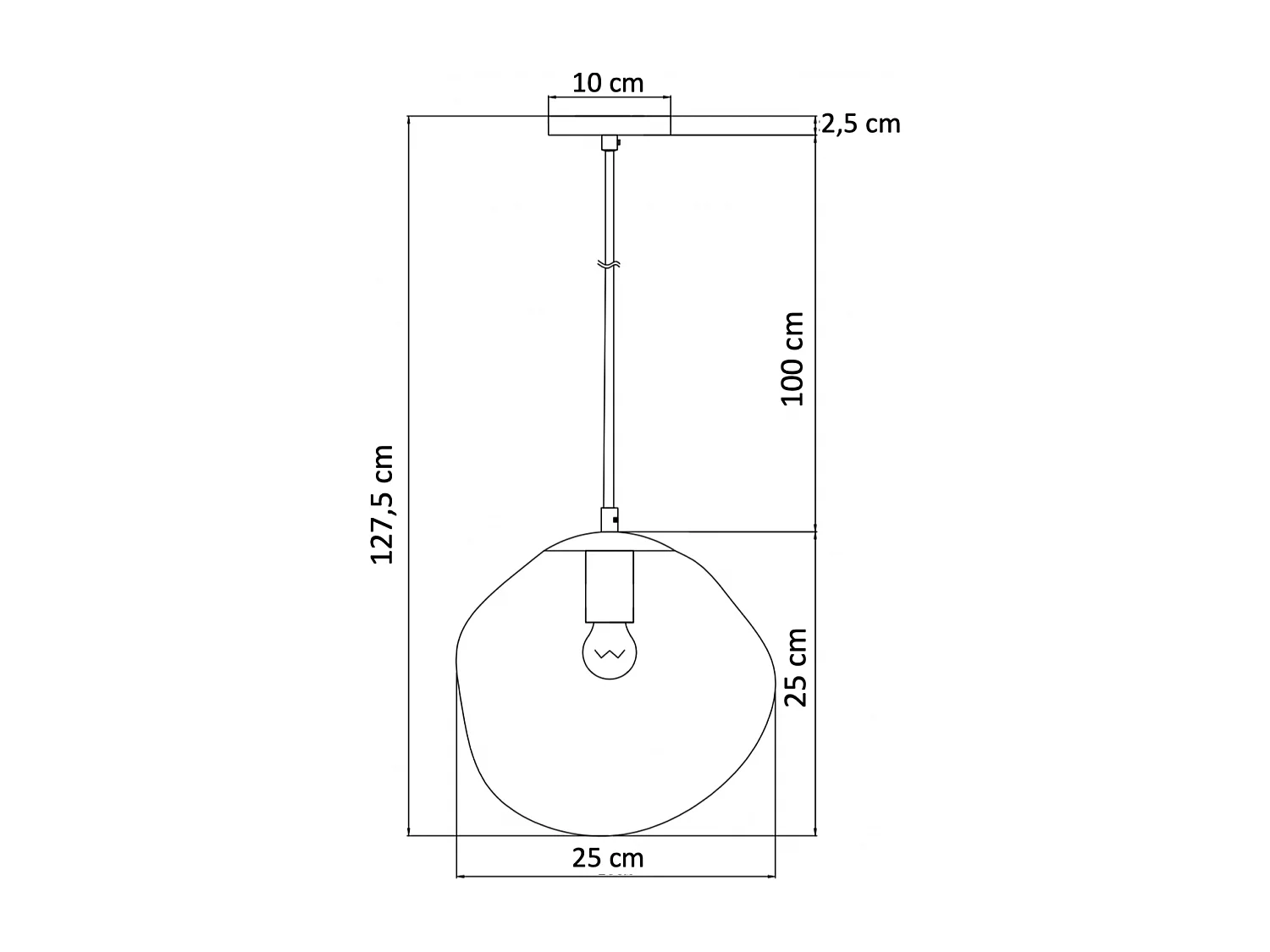 Suspension contemporaine à fossettes en verre ambré - Nourot