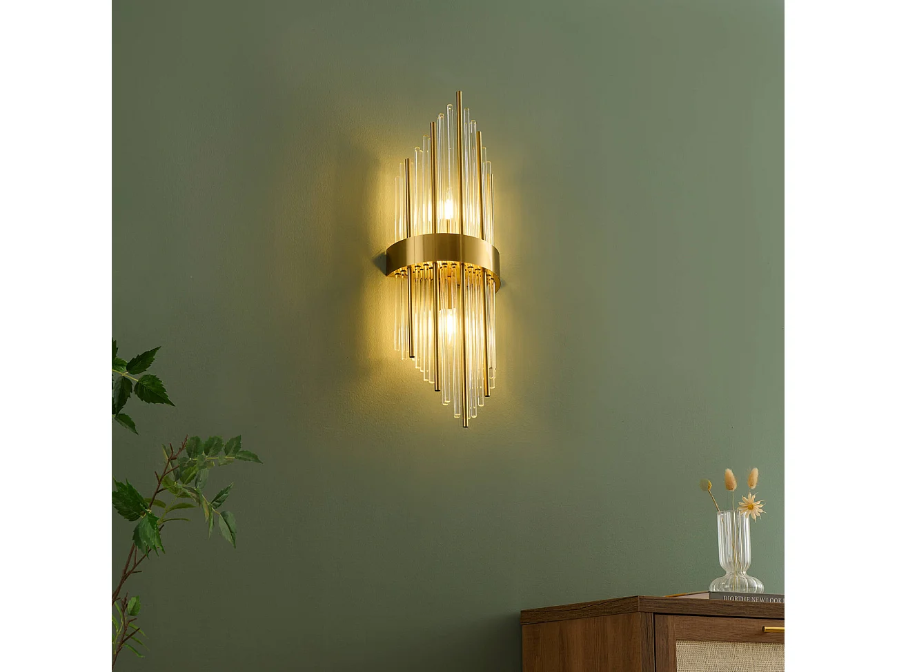 Applique luxueuse en verre et métal look art déco - Dania