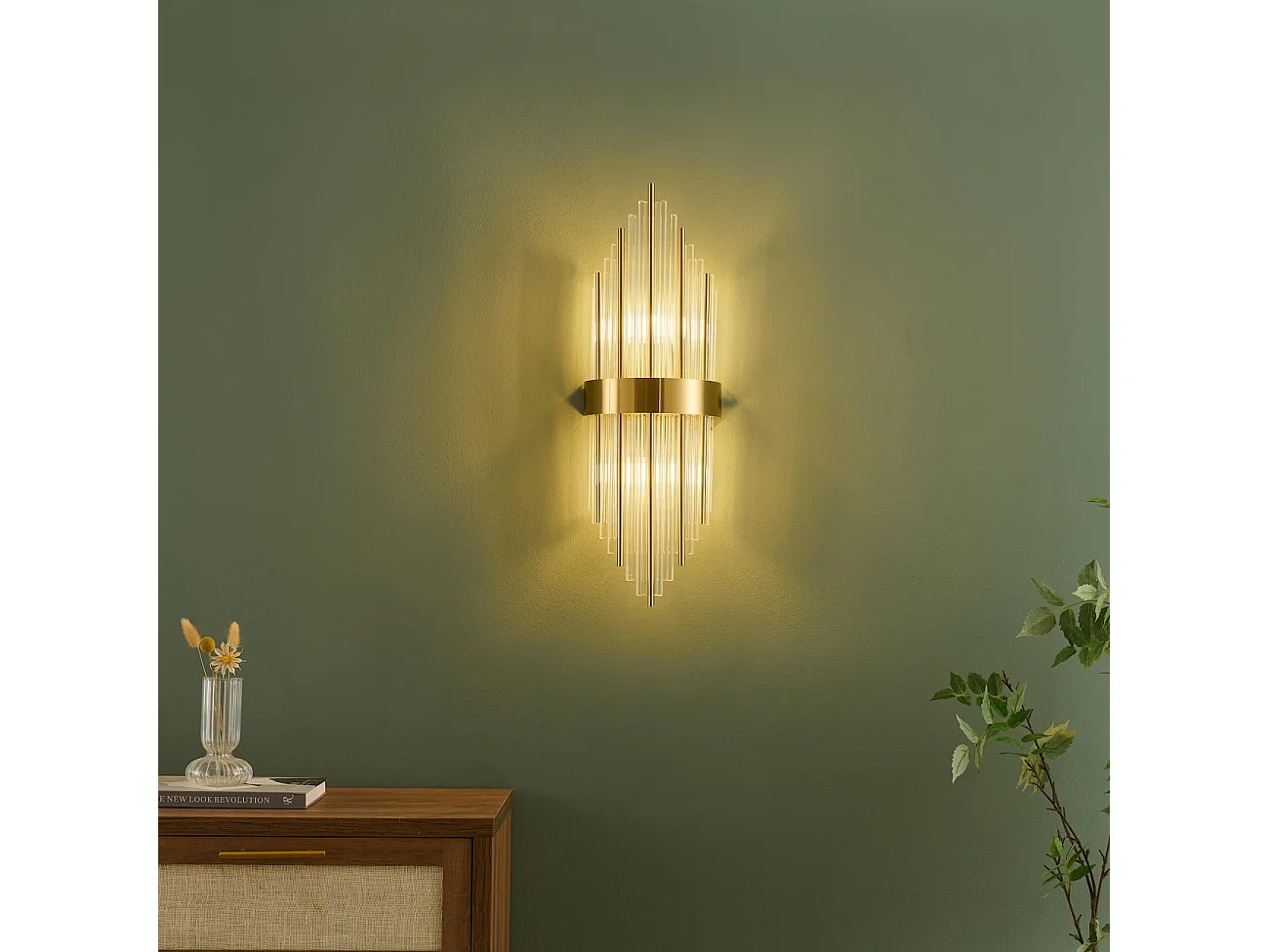 Applique luxueuse en verre et métal look art déco - Dania