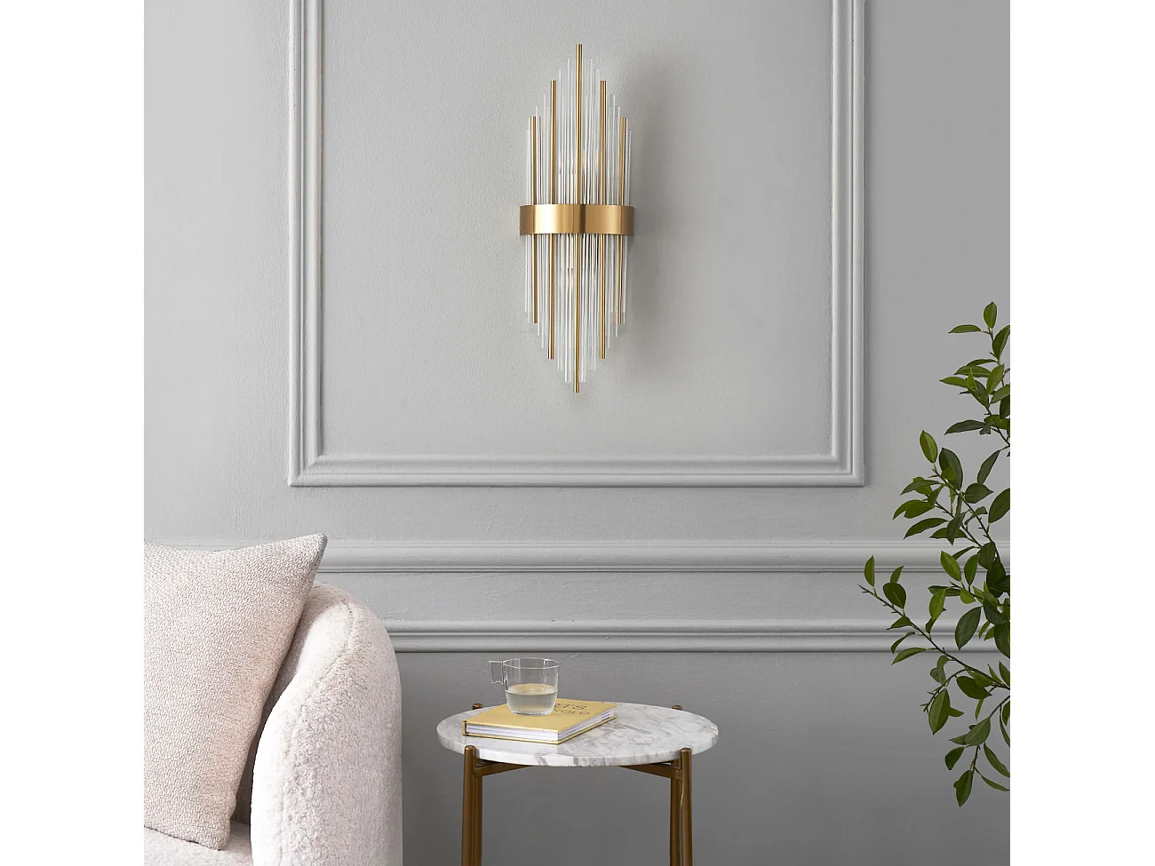 Applique luxueuse en verre et métal look art déco - Dania