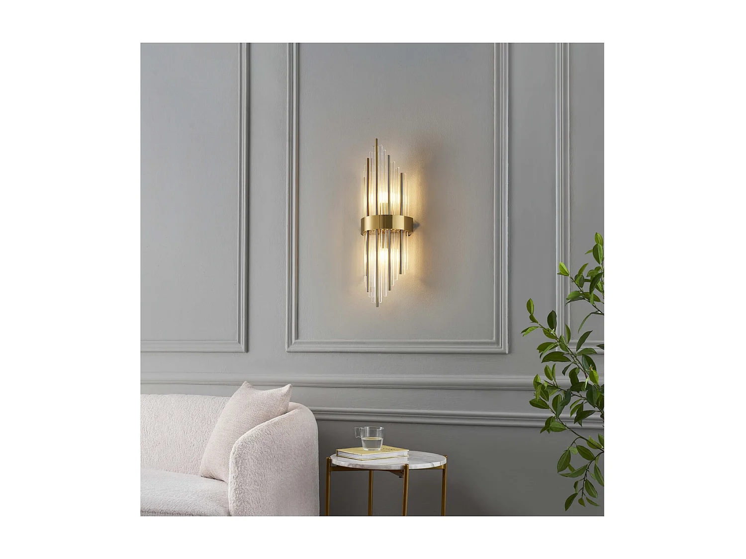 Applique luxueuse en verre et métal look art déco - Dania