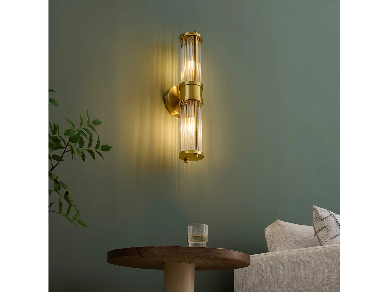 Applique couleur laiton fines tiges de verre - Medilia