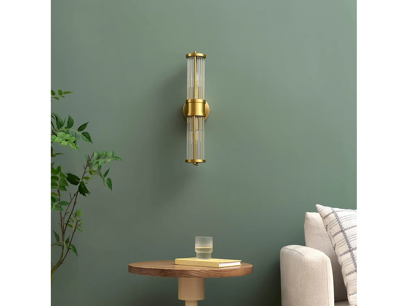 Applique couleur laiton fines tiges de verre - Medilia