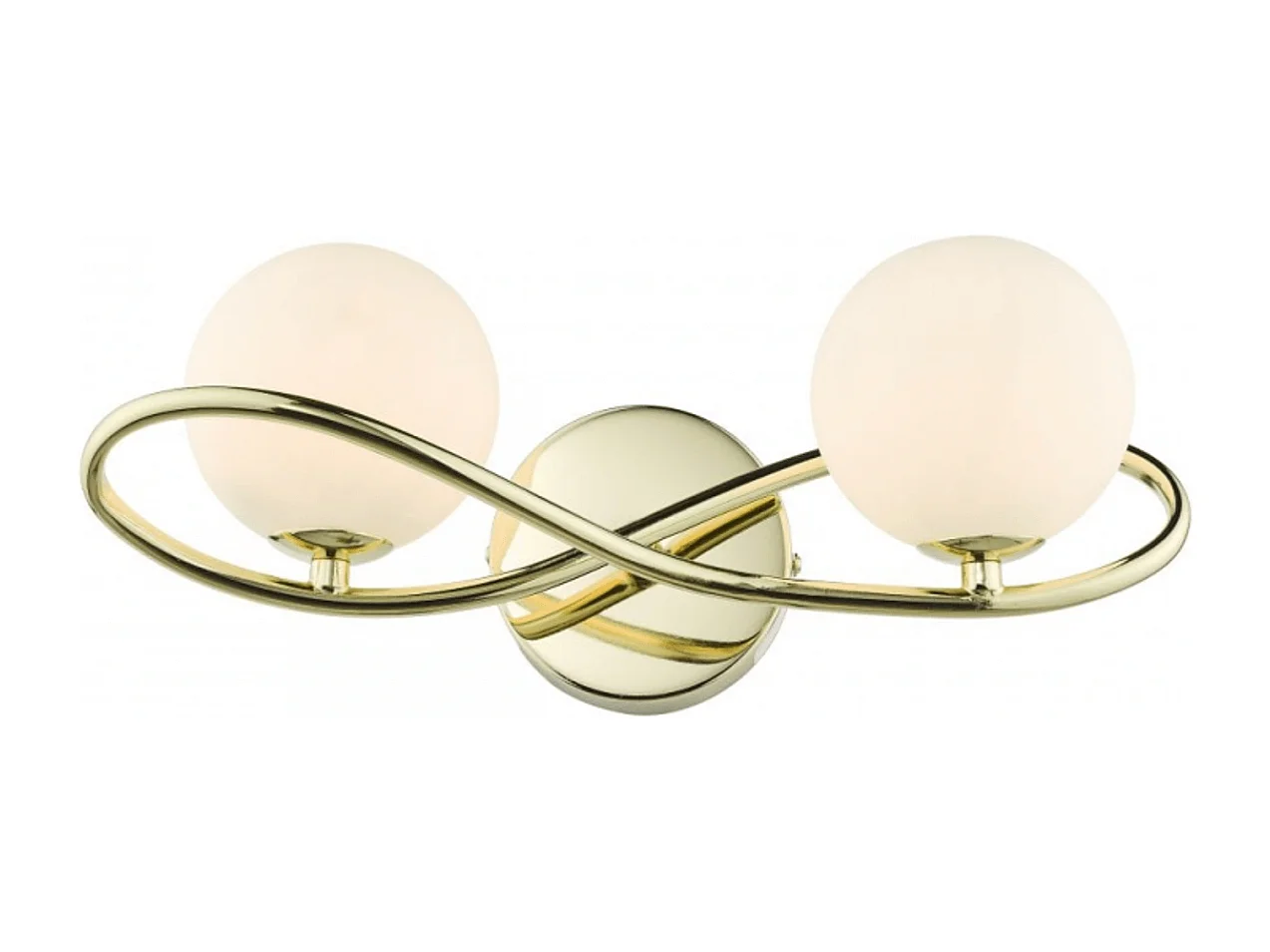 Applique murale dorée design double verre blanc - Novale