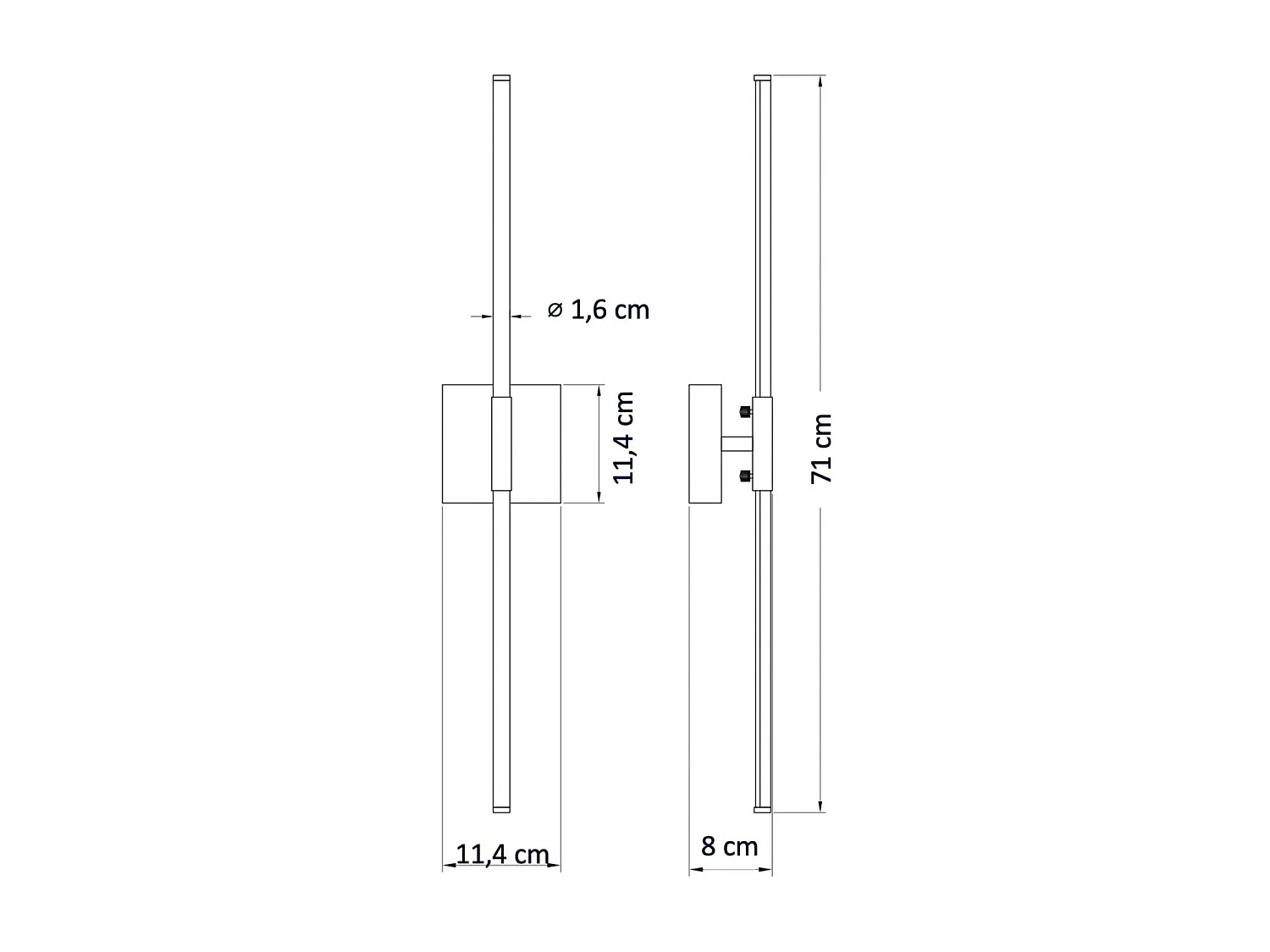 Applique linéaire dorée socle carré à LED - Collins