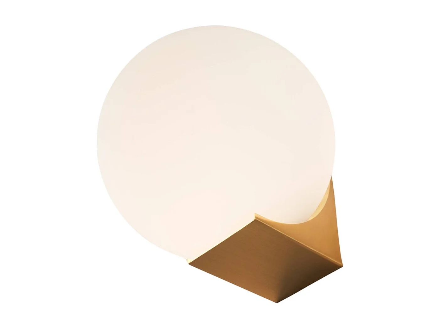 Applique ultra minimaliste boule blanche sur socle doré - Kandi