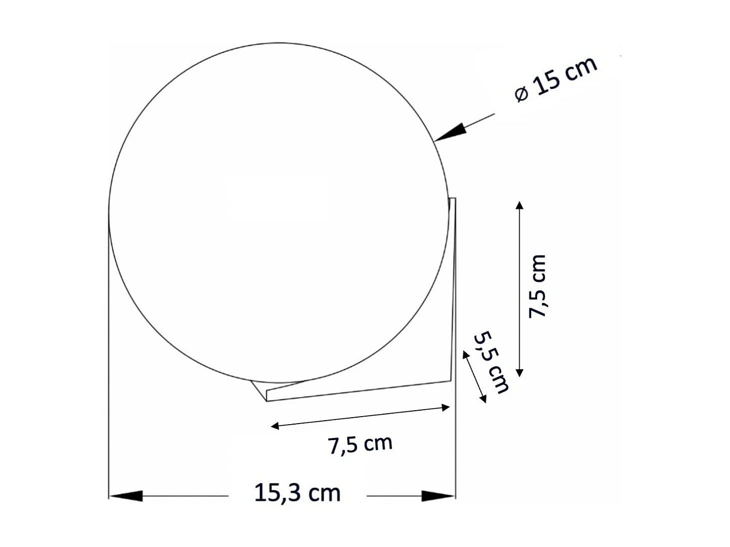 Applique ultra minimaliste boule blanche sur socle doré - Kandi