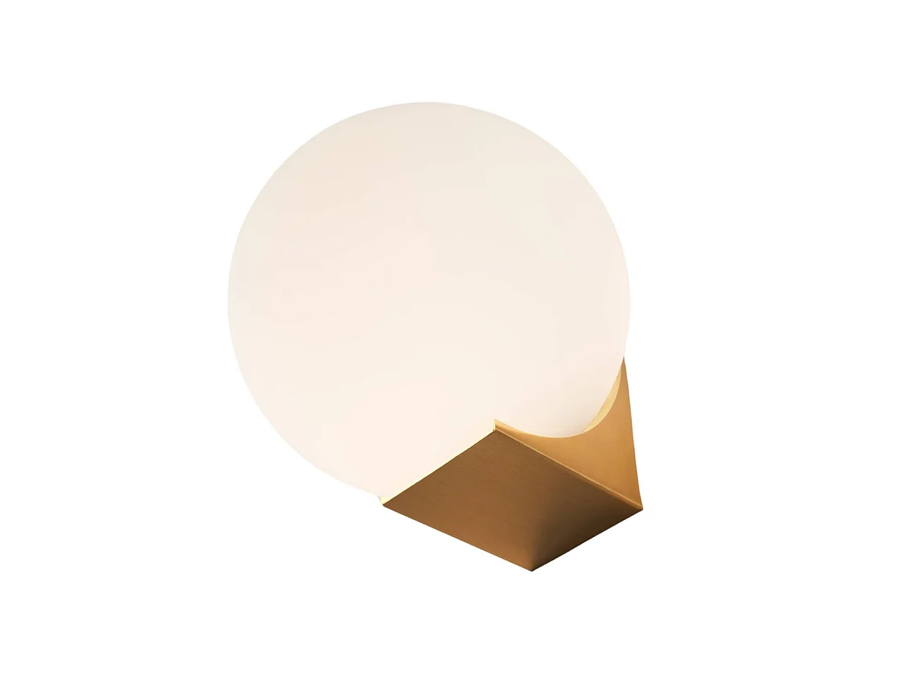 Applique ultra minimaliste boule blanche sur socle doré - Kandi