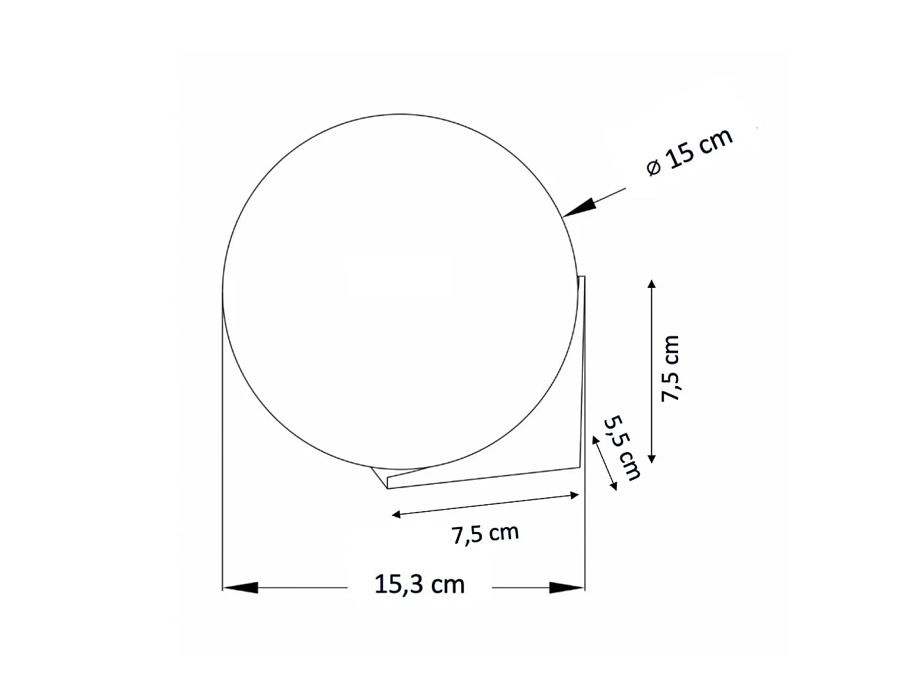 Applique ultra minimaliste boule blanche sur socle doré - Kandi